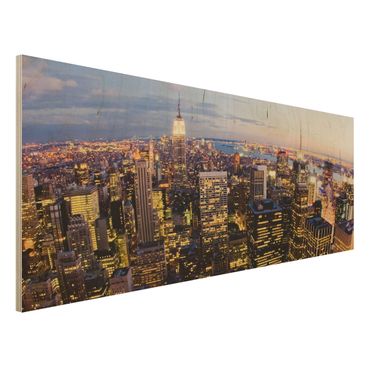 Wood print - New York Skyline At Night