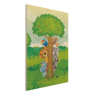 Wood print - No.BF1 Jungle Animals