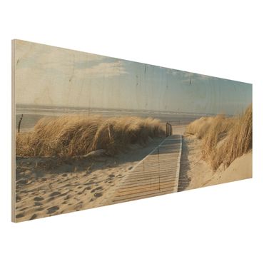 Wood print - Baltic Sea Beach