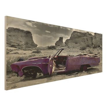 Wood print - Pink Cadillac