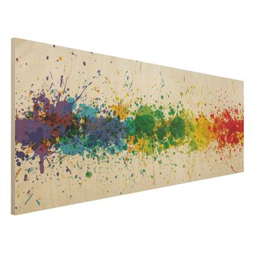 Wood print - Rainbow Splatter