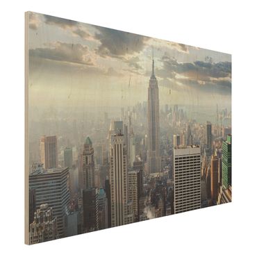 Wood print - Sunrise In New York