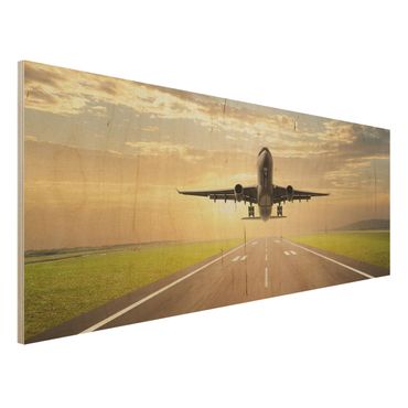 Wood print - Airplane Taking Off