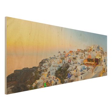 Wood print - Bright Santorini