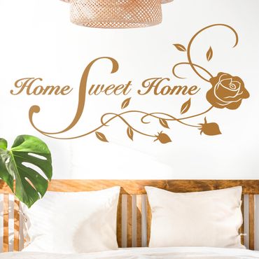 Wall sticker - Home Sweet Home with Rose Tendril