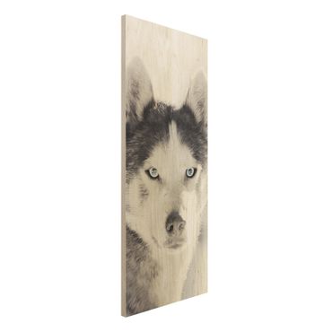 Wood print - Husky Portrait