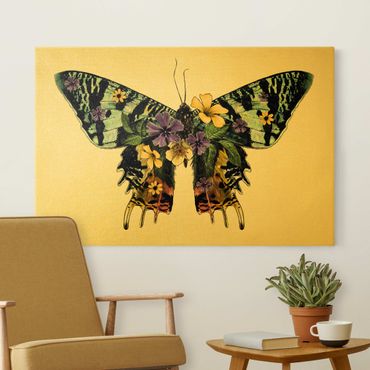 Print on canvas - Illustration Floral Madagascan Butterfly - Landscape format 3x2