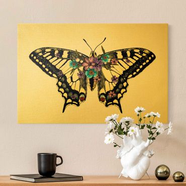 Print on canvas - Illustration Floral Swallowtail  - Landscape format 3x2