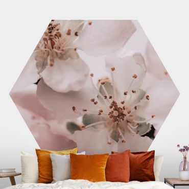 Self-adhesive hexagonal pattern wallpaper - A Flower's Heart
