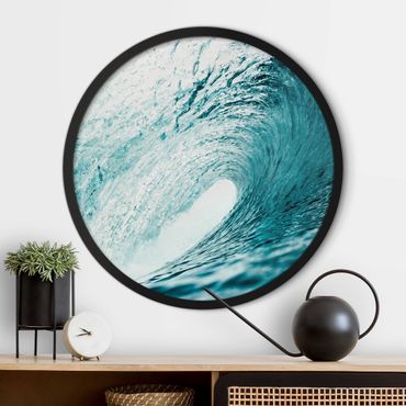 Circular framed print - In The Wave Tunnel