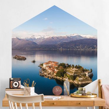 Self-adhesive hexagonal pattern wallpaper - Island Isola Bella In Italy
