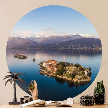 Self-adhesive round wallpaper - Island Isola Bella In Italy