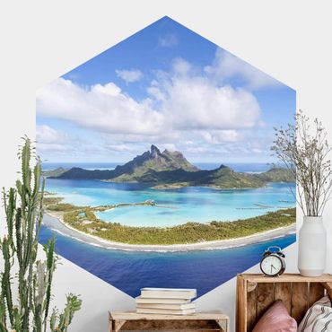 Self-adhesive hexagonal pattern wallpaper - Island Paradise