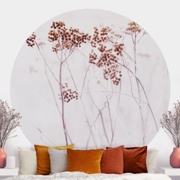 Self-adhesive round wallpaper - Icelandic Wild Flowers