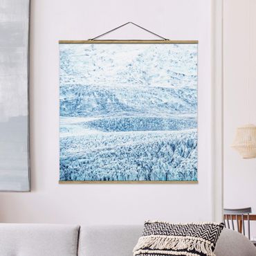 Fabric print with poster hangers - Icelandic Glacier Pattern - Square 1:1