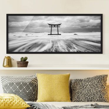 Framed poster - Japanese Torii In The Ocean