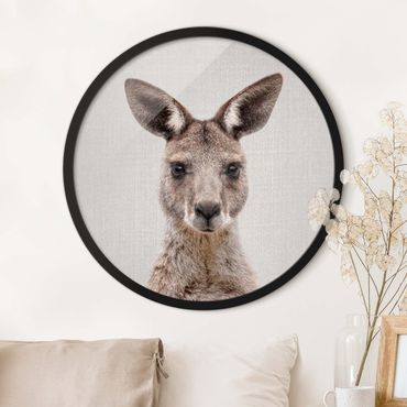 Circular framed print - Kangaroo Knut