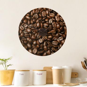 Wall sticker clock - Coffee beans