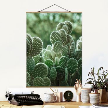 Fabric print with poster hangers - Cacti - Portrait format 3:4