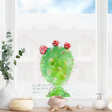 Window decoration - Cactus With Bible Verse IV