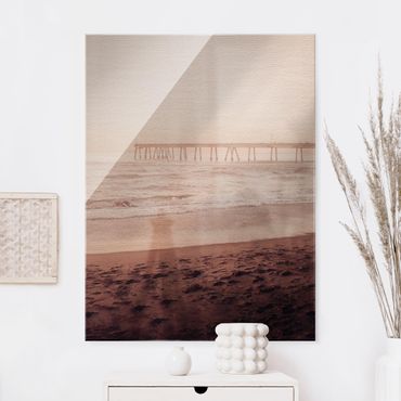 Glass print - California Crescent Shaped Shore  - Portrait format