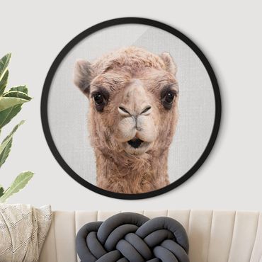 Circular framed print - Camel Konrad