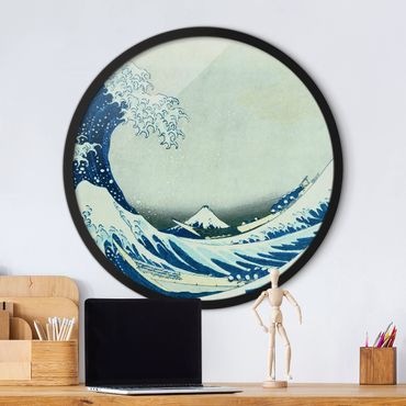 Circular framed print - Katsushika Hokusai - The Great Wave At Kanagawa