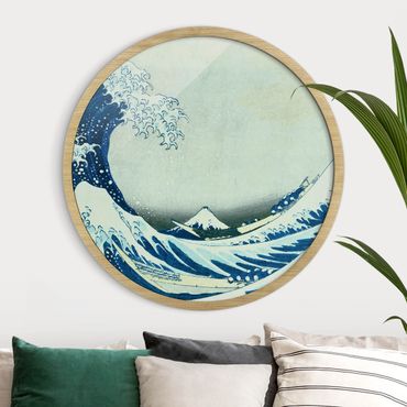Circular framed print - Katsushika Hokusai - The Great Wave At Kanagawa