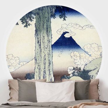 Self-adhesive round wallpaper - Katsushika Hokusai - Mishima Pass In Kai Province