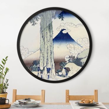 Circular framed print - Katsushika Hokusai - Mishima Pass In Kai Province