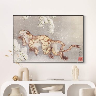Interchangeable print - Katsushika Hokusai - Tiger In Snowstorm