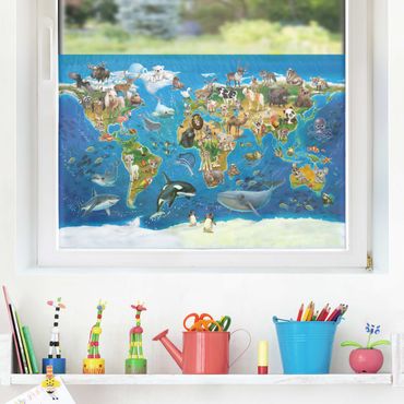 Window decoration - Animal Club International - World Map With Animals