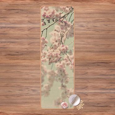Yoga mat - Dancing Cherry Blossoms On Canvas