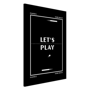 Magnetic memo board - Classical Video Game In Black And White Let's Play - Portrait format 2:3