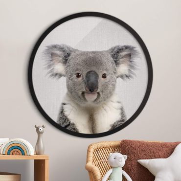 Circular framed print - Koala Klaus
