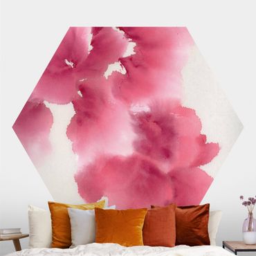 Self-adhesive hexagonal pattern wallpaper - Artistic Flora I