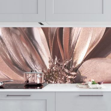 Kitchen wall cladding - Copper Golden Dahlia Dream
