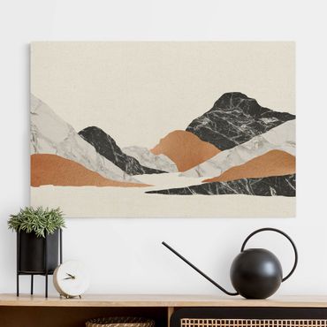 Natural canvas print - Landscape In Marble And Copper II - Landscape format 3:2