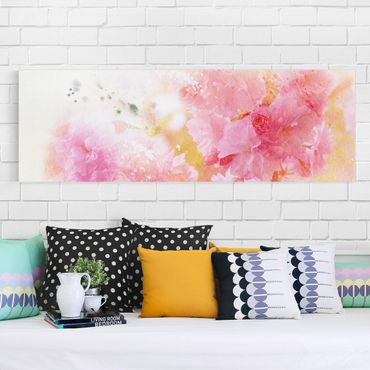 Print on canvas - Watercolour flowers peonies