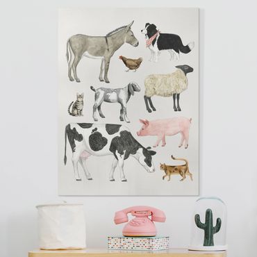 Print on canvas - Farm Animal Family II