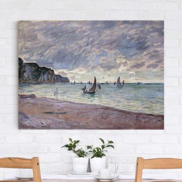Print on canvas - Claude Monet - Fishing Boats In Front Of The Beach And Cliffs Of Pourville