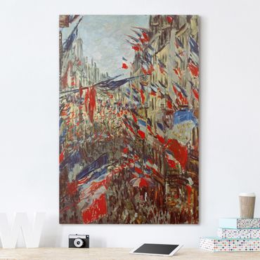Print on canvas - Claude Monet - The Rue Montorgueil with Flags