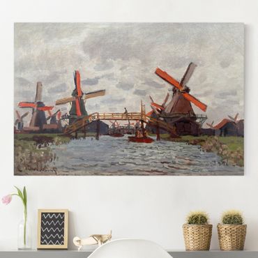 Print on canvas - Claude Monet - Windmills in Westzijderveld near Zaandam