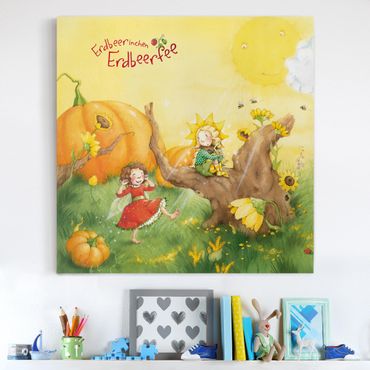 Print on canvas - Little Strawberry Strawberry Fairy - A Sunny Day