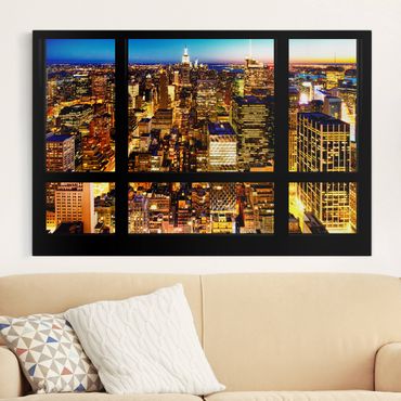 Print on canvas - Window view New York at night