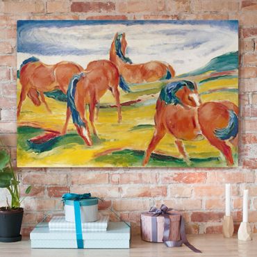 Print on canvas - Franz Marc - Grazing Horses