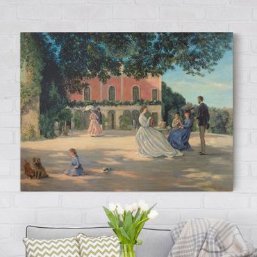 Print on canvas - Frédéric Bazille - Family Reunion On The Terrace At Meric