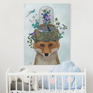Print on canvas - Fox With Butterfly Shut