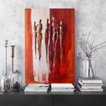 Print on canvas - Five Figures In Red 01