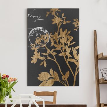 Print on canvas - Golden Leaves On Mocha II